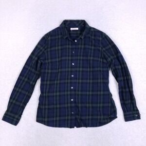 Barbour Navy and Green Plaid Button Down Shirt